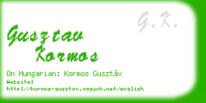 gusztav kormos business card