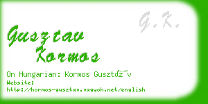 gusztav kormos business card